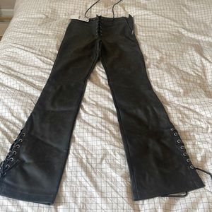 Zara Laced Faux Leather Pants